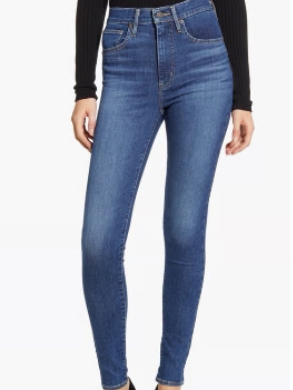 Levi's Mile High Super Skinny Stretch Denim Jeans Light Blue Wash
